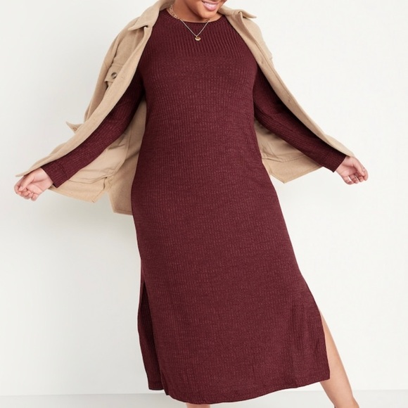 NWT Rib Knit Sweater Style Maxi Dress - Picture 2 of 4
